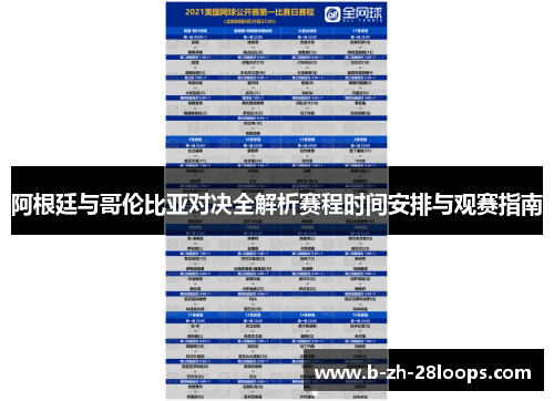 阿根廷与哥伦比亚对决全解析赛程时间安排与观赛指南